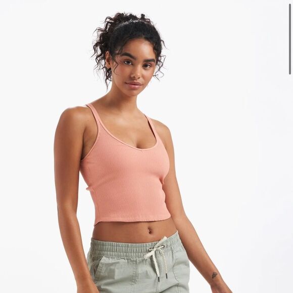 Vuori rib Crop Tank size medium light cinnamon color - Picture 3 of 9